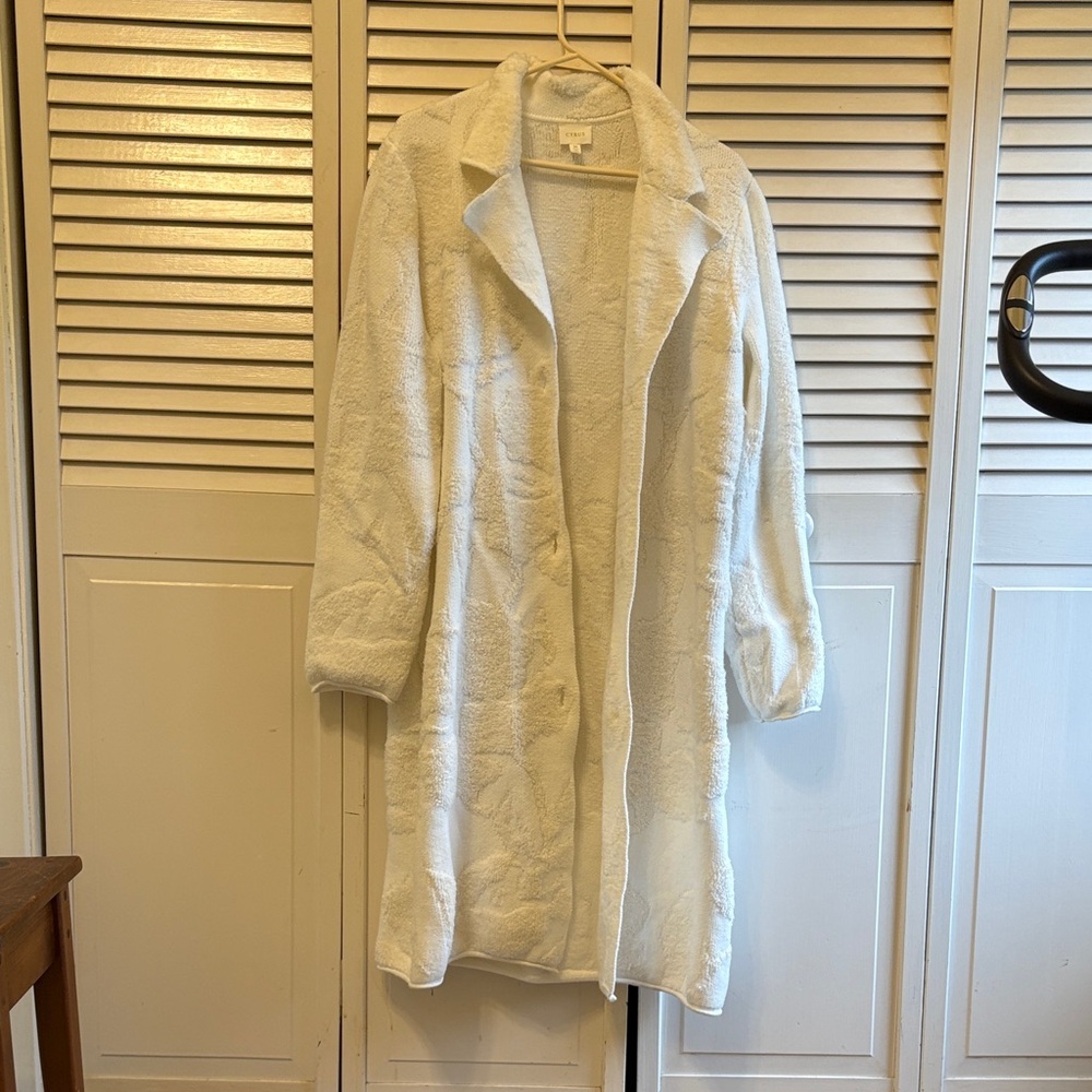 Cyrus Plush Open Cardigan in Cream